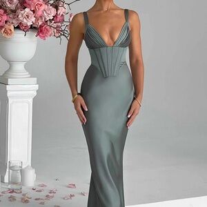 Sophisticated Gray Maxi Dress